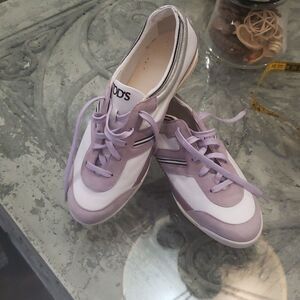 TOD'S purple/Silver suede and leather low top sneakers size 36